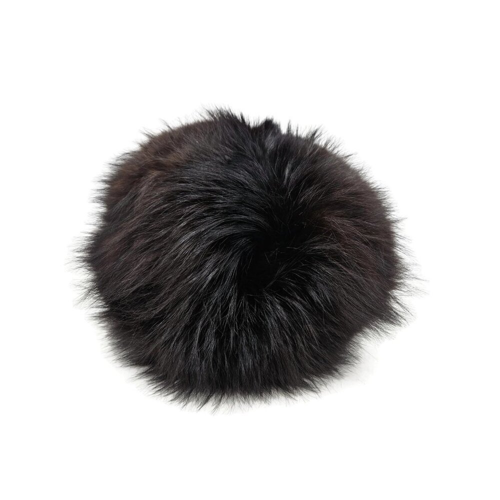 Vintage Dark Brown Fox Fur Muff Zippered Internal Pocket 10"